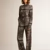 Pyjamahemd in antracietgrijs met paisleyprint