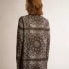 Pyjamahemd in antracietgrijs met paisleyprint