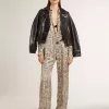 Pyjamahemd voor dames van zijdemix met bloemenprint