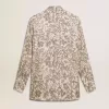 Pyjamahemd voor dames van zijdemix met bloemenprint