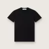 Regular fit distressed T-shirt voor dames in zwart