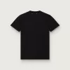 Regular fit distressed T-shirt voor dames in zwart