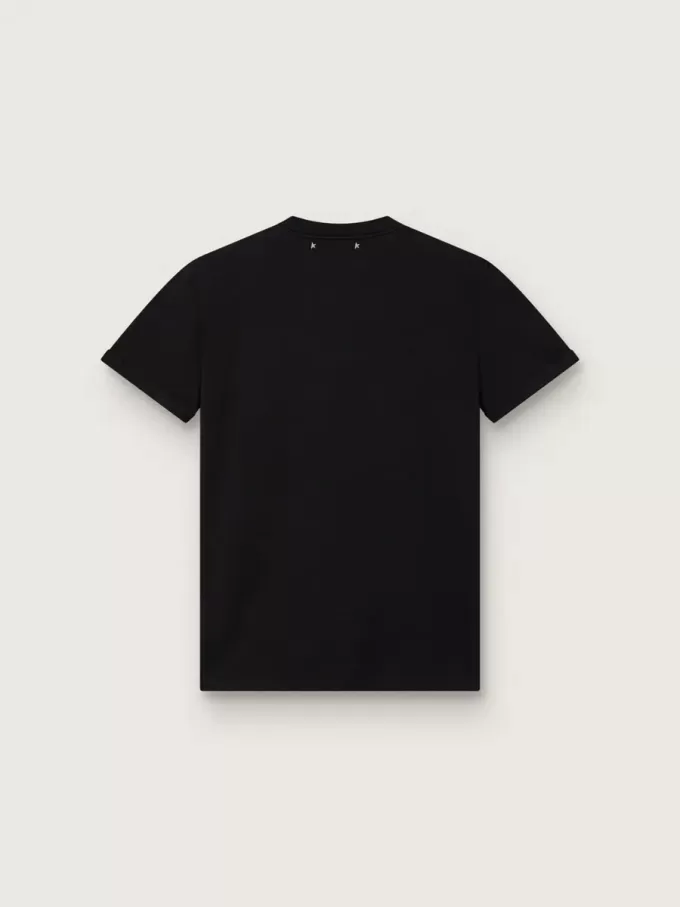 Regular fit distressed T-shirt voor dames in zwart