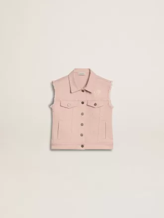 Roze denim vest voor meisjes