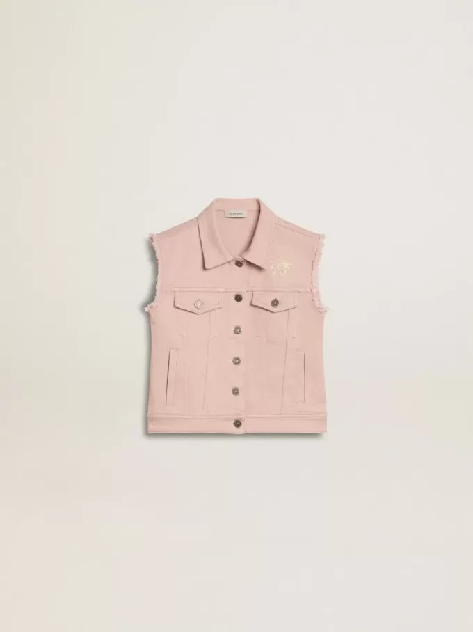 Roze denim vest voor meisjes