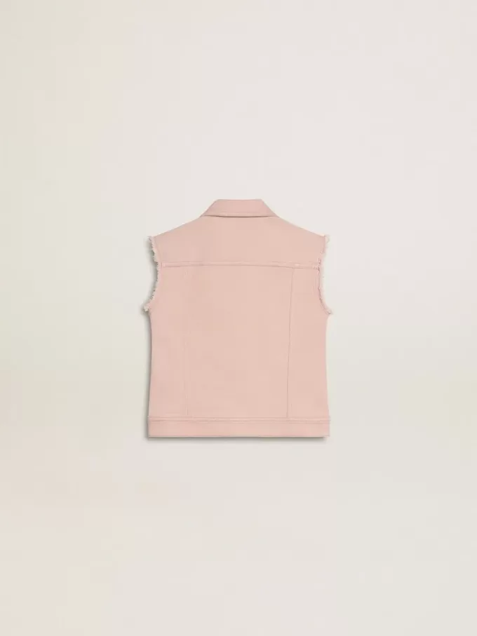 Roze denim vest voor meisjes