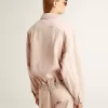 Roze geverfde denim bomberjack voor dames