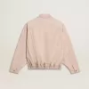 Roze geverfde denim bomberjack voor dames