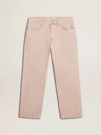 Roze geverfde herenjeans