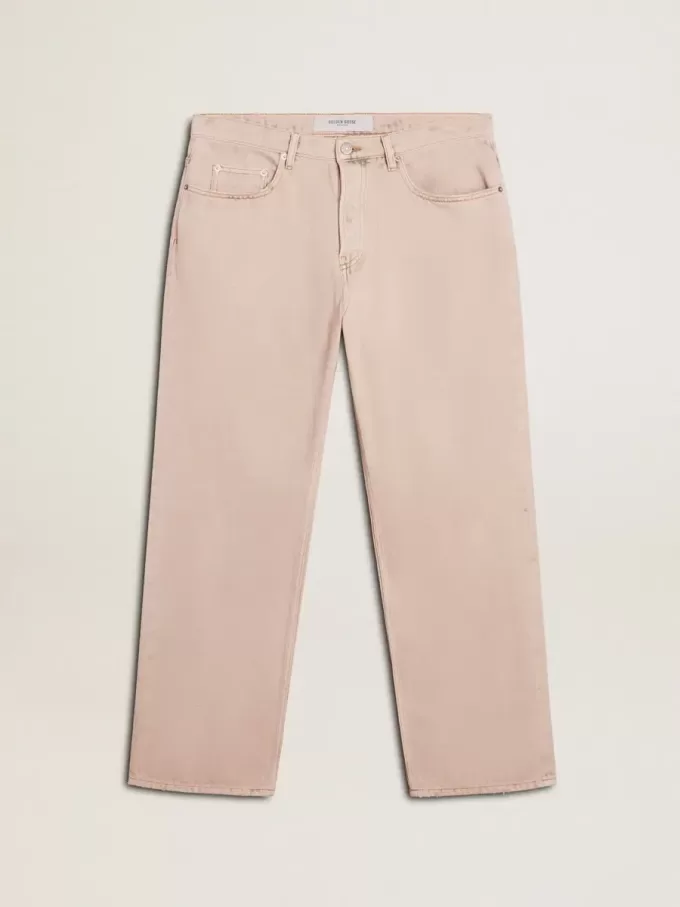 Roze geverfde herenjeans