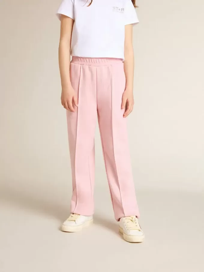 Roze joggingbroek met glitterster op de voorkant