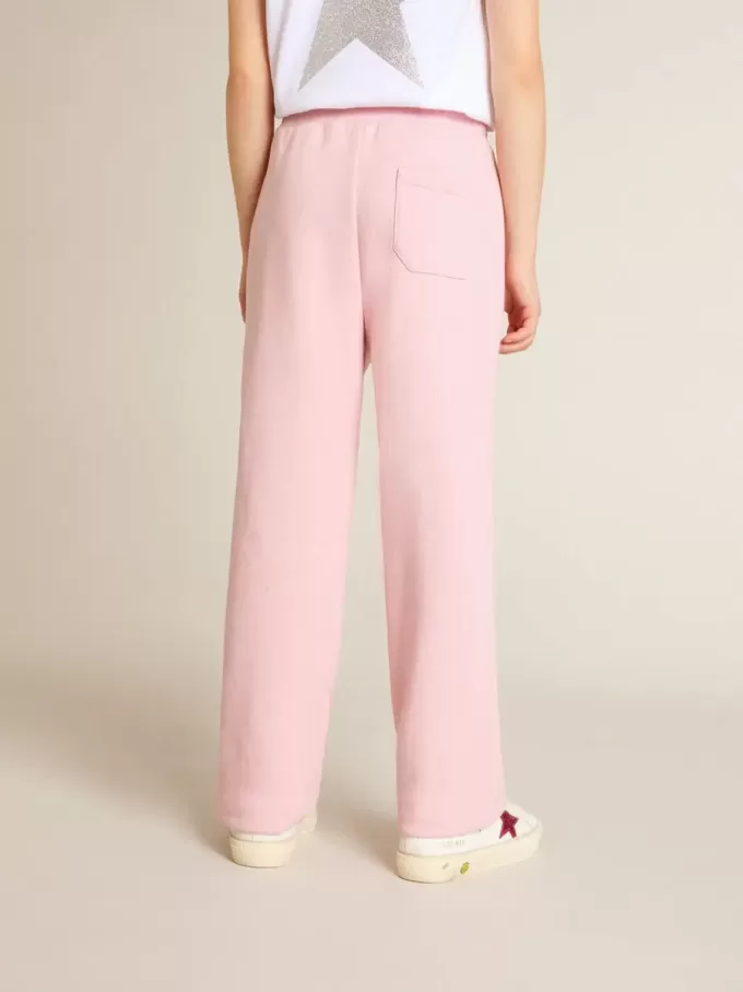 Roze joggingbroek met glitterster op de voorkant