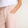 Roze katoenen korte broek voor meisjes met borduursel