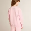 Roze sweatshirt met grote ster in zilveren glitter op de voorkant