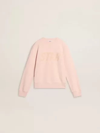 Roze sweatshirt voor meisjes met roze letters op de voorkant