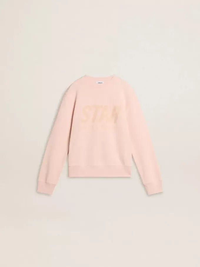 Roze sweatshirt voor meisjes met roze letters op de voorkant