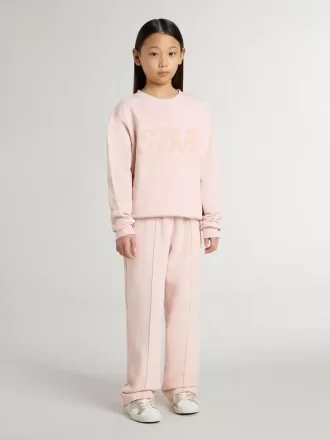 Roze sweatshirt voor meisjes met roze letters op de voorkant