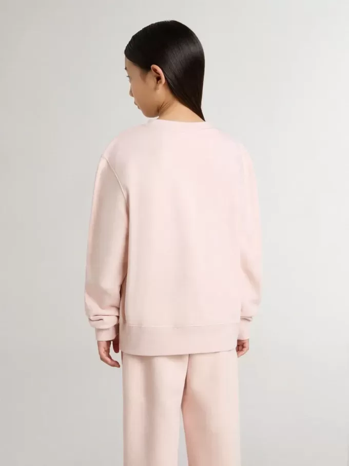 Roze sweatshirt voor meisjes met roze letters op de voorkant
