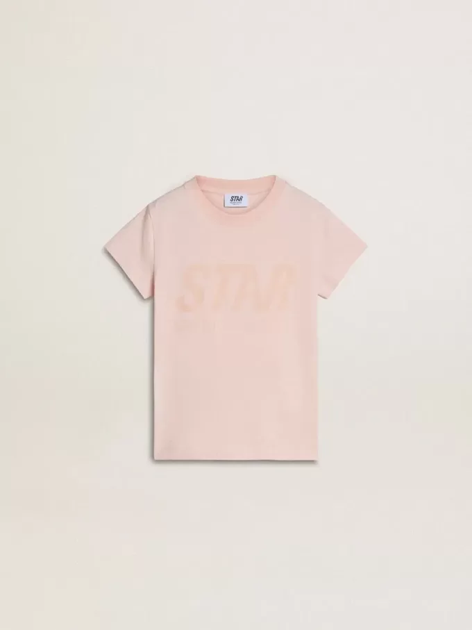 Roze T-shirt voor meisjes met roze print op de voorkant