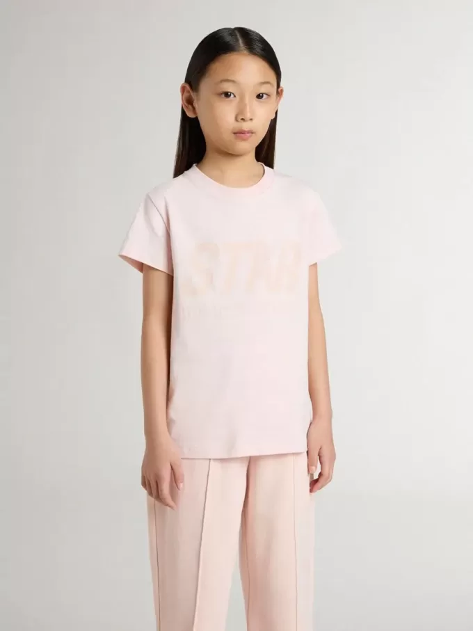 Roze T-shirt voor meisjes met roze print op de voorkant