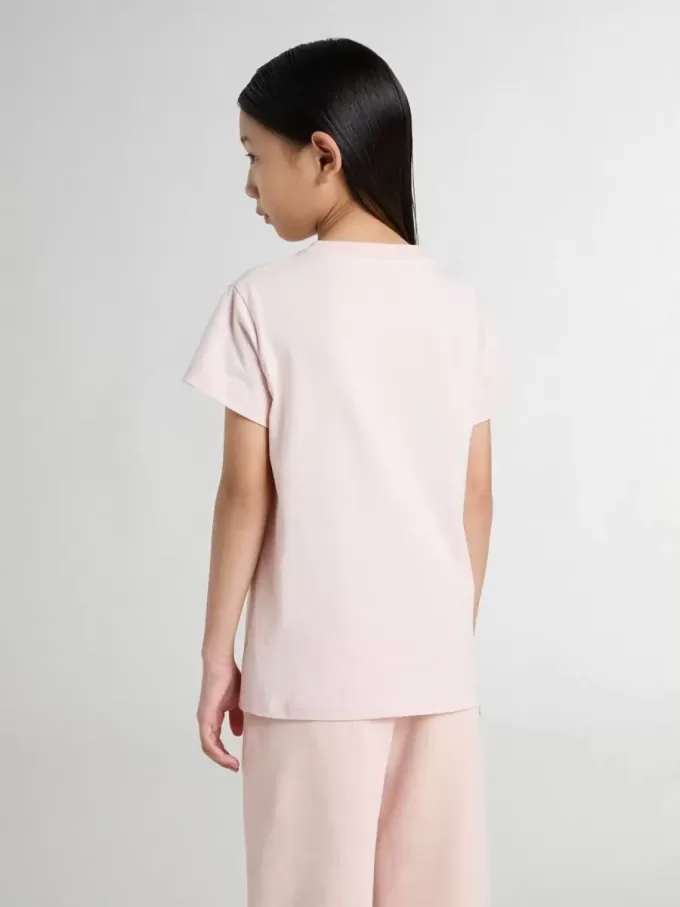 Roze T-shirt voor meisjes met roze print op de voorkant