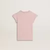 Roze T-shirt voor meisjes met ruches aan de mouwen en borduursels