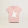 Roze T-shirt voor meisjes met wit logo en grote ster
