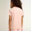 Roze T-shirt voor meisjes met wit logo en grote ster