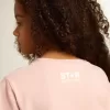 Roze T-shirt voor meisjes met wit logo en grote ster