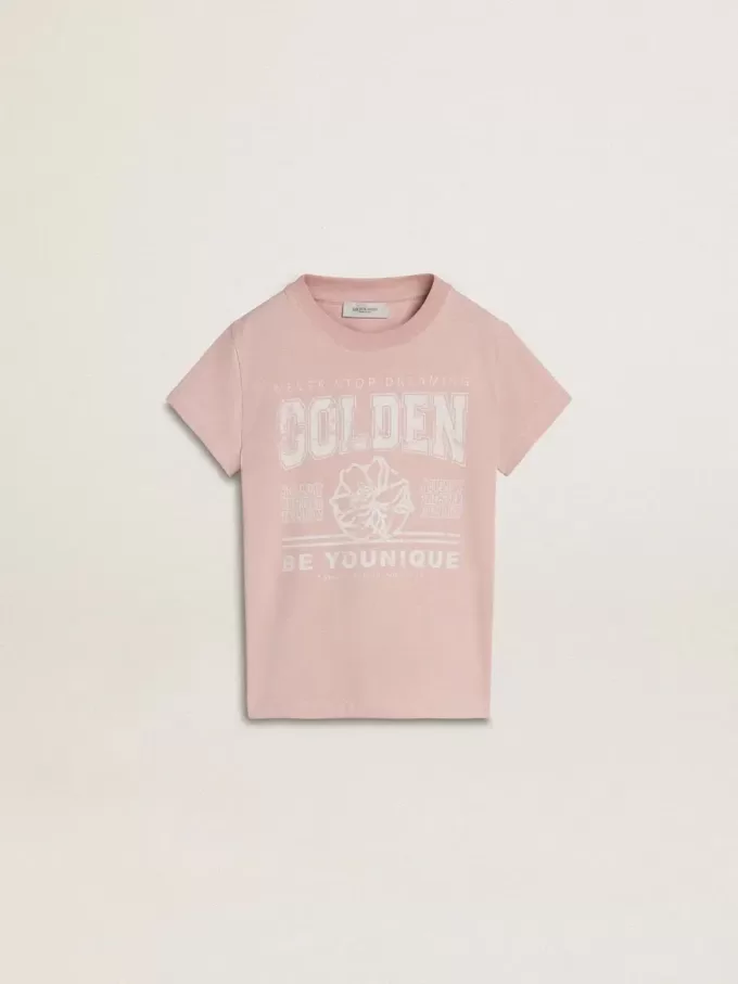 Roze T-shirt voor meisjes met witte print
