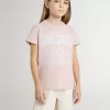 Roze T-shirt voor meisjes met witte print