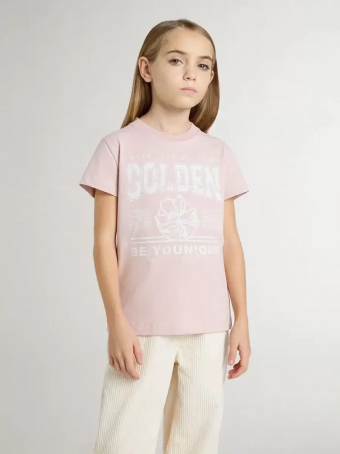 Roze T-shirt voor meisjes met witte print