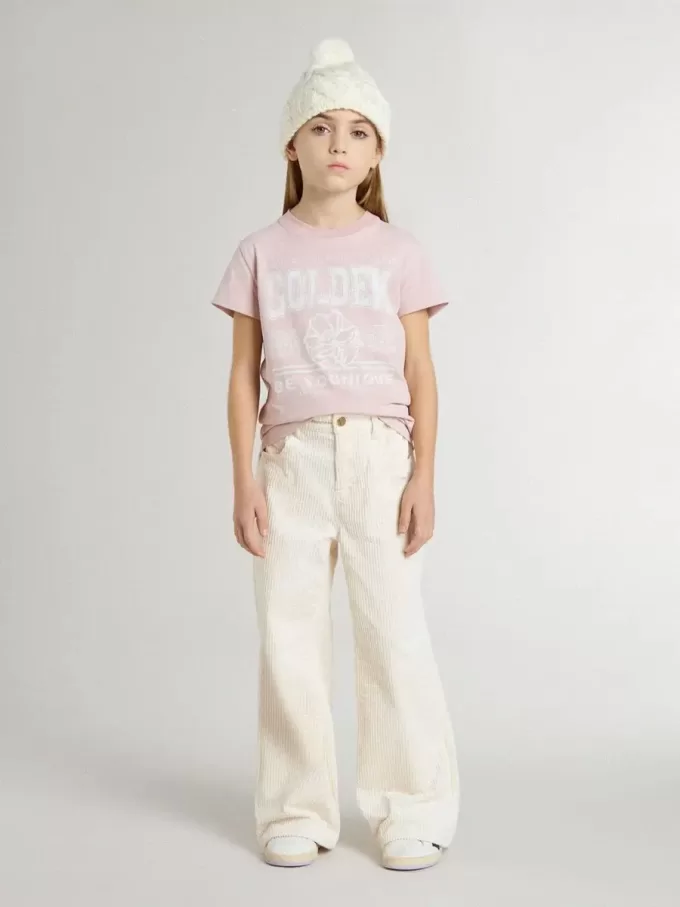 Roze T-shirt voor meisjes met witte print