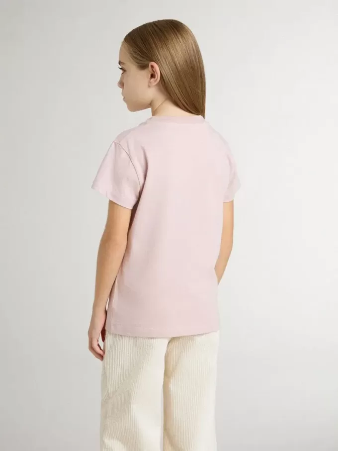 Roze T-shirt voor meisjes met witte print