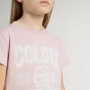 Roze T-shirt voor meisjes met witte print
