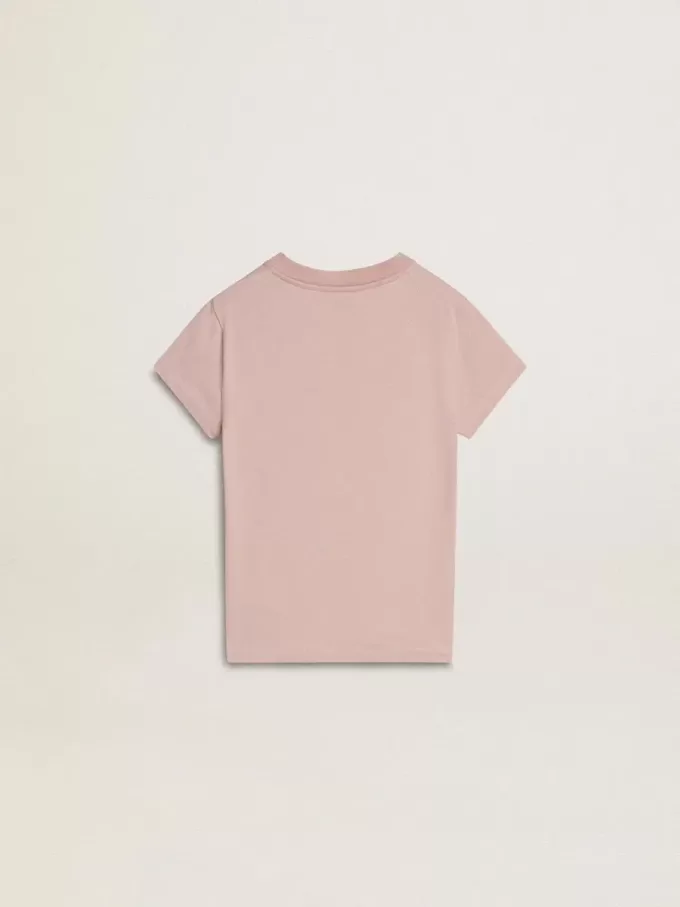 Roze T-shirt voor meisjes met witte print