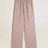 Roze viscose broek voor dames met bloemenpatroon