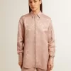 Roze viscose shirt voor dames met bloemenpatroon