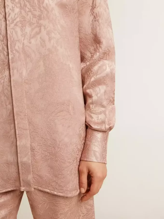Roze viscose shirt voor dames met bloemenpatroon