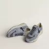 Running Sole herensneakers in lichtblauw nylon en nubuck met zwarte ster