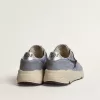 Running Sole herensneakers in lichtblauw nylon en nubuck met zwarte ster