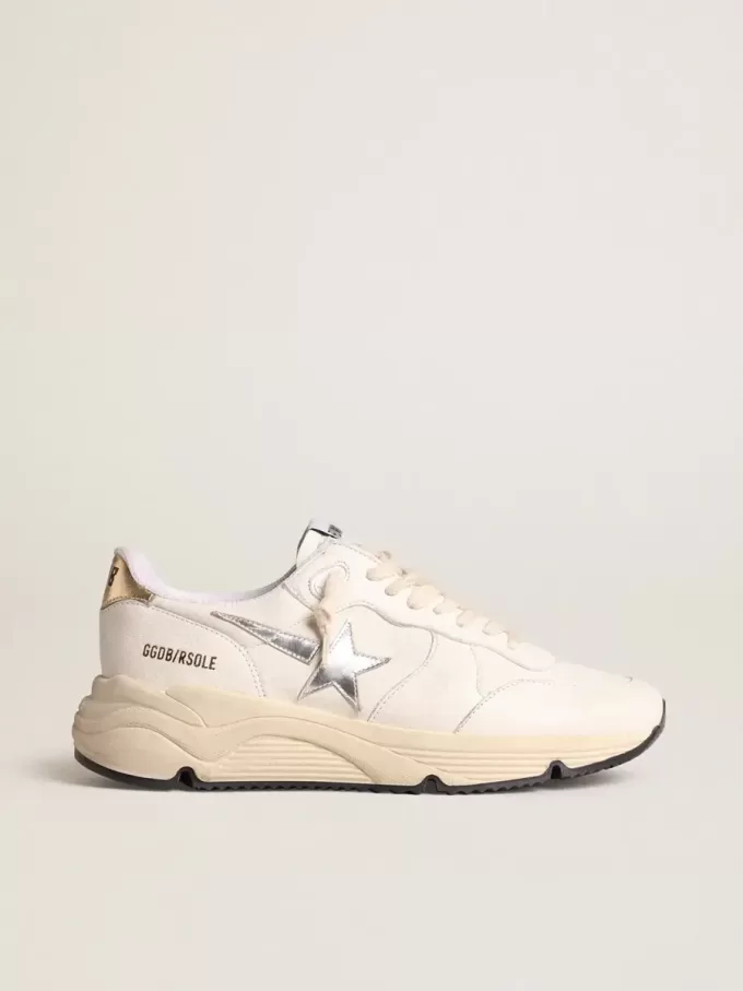 Running Sole in nappa met zilveren ster en gouden leren hielstuk