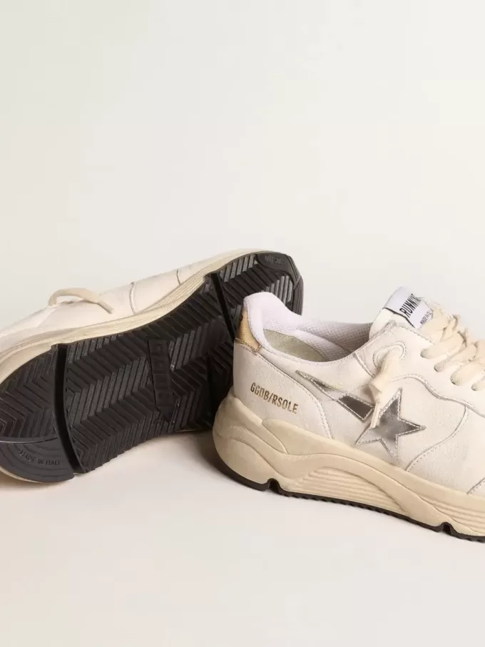 Running Sole in nappa met zilveren ster en gouden leren hielstuk