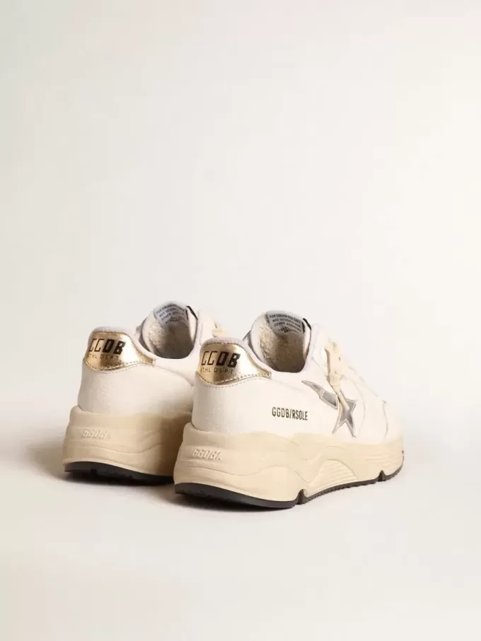 Running Sole in nappa met zilveren ster en gouden leren hielstuk