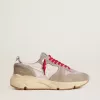 Running Sole LTD in roze nylon met witte leren ster