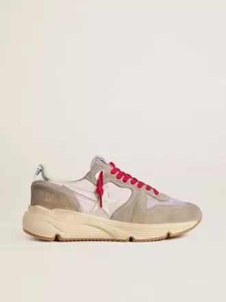 Running Sole LTD in roze nylon met witte leren ster