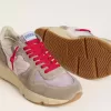 Running Sole LTD in roze nylon met witte leren ster