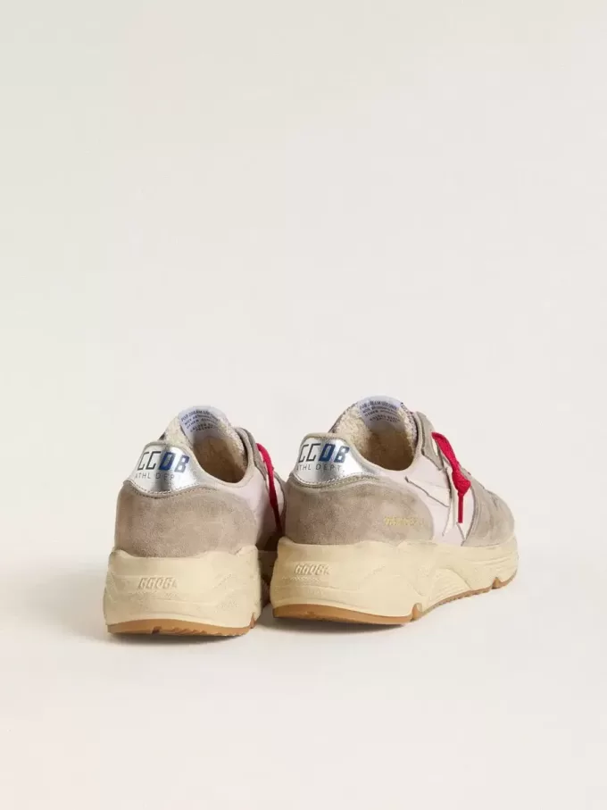 Running Sole LTD in roze nylon met witte leren ster