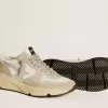 Running Sole LTD van mesh met leren ster en glitter hielstuk