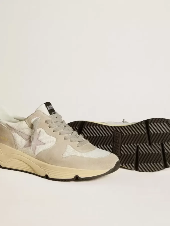 Running Sole LTD van mesh met leren ster en glitter hielstuk